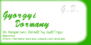 gyorgyi dormany business card